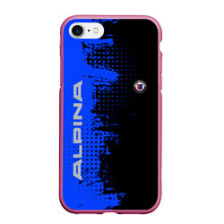 Чехол iPhone 7/8 матовый Alpina Blue and Black, цвет: 3D-малиновый