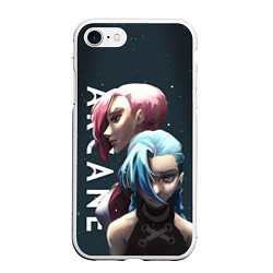 Чехол iPhone 7/8 матовый Vi and Jinx, цвет: 3D-белый