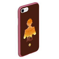Чехол iPhone 7/8 матовый Zhongli Чжун Ли, цвет: 3D-малиновый — фото 2