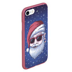 Чехол iPhone 7/8 матовый САНТА ХИПСТЕР SANTA HIPSTER, цвет: 3D-малиновый — фото 2