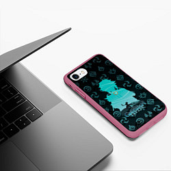 Чехол iPhone 7/8 матовый Genshin Impact Xiao, цвет: 3D-малиновый — фото 2