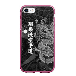 Чехол iPhone 7/8 матовый Токийский Дракон Иероглифы Dragon Japan, цвет: 3D-малиновый