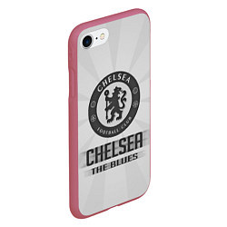 Чехол iPhone 7/8 матовый Chelsea FC Graphite Theme, цвет: 3D-малиновый — фото 2