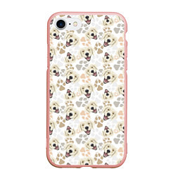 Чехол iPhone 7/8 матовый Лабрадор Золотистый Ретривер, цвет: 3D-светло-розовый