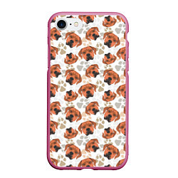 Чехол iPhone 7/8 матовый Собака Родезийский Риджбек, цвет: 3D-малиновый