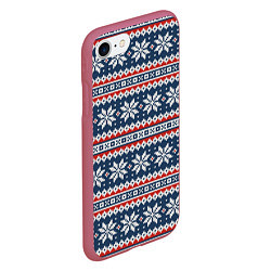 Чехол iPhone 7/8 матовый Knitted Christmas Pattern, цвет: 3D-малиновый — фото 2