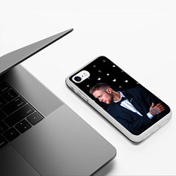 Чехол iPhone 7/8 матовый ЕГОР КРИД и СЕРДЦА, цвет: 3D-белый — фото 2