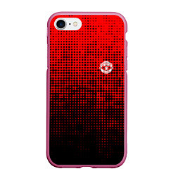 Чехол iPhone 7/8 матовый MU red-black, цвет: 3D-малиновый