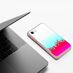 Чехол iPhone 7/8 матовый Розовый огонь, цвет: 3D-светло-розовый — фото 2