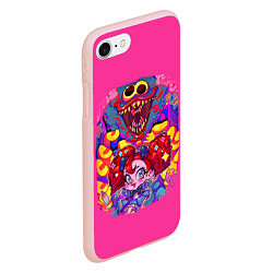 Чехол iPhone 7/8 матовый POPPY PLAYTIME - ИГРА ПОППИ ПЛЕЙТАЙМ ПЕРСОНАЖИ, цвет: 3D-светло-розовый — фото 2