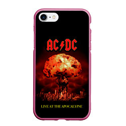 Чехол iPhone 7/8 матовый Live at the Apocalypse - ACDC, цвет: 3D-малиновый