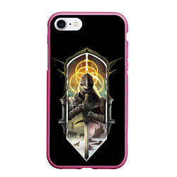 Чехол iPhone 7/8 матовый Elden Ring fire keeper, цвет: 3D-малиновый