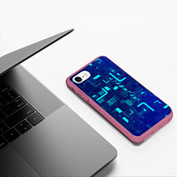 Чехол iPhone 7/8 матовый Киберпанк Зима 2022, цвет: 3D-малиновый — фото 2