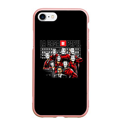 Чехол iPhone 7/8 матовый LA CASA DE PAPEL BELLA CIAO - СЕРИАЛ БУМАЖНЫЙ ДОМ, цвет: 3D-светло-розовый