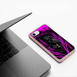 Чехол iPhone 7/8 матовый Pink Jinx, цвет: 3D-светло-розовый — фото 2