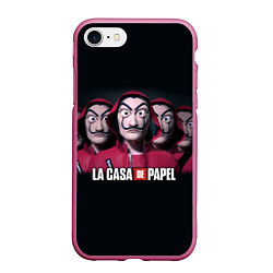 Чехол iPhone 7/8 матовый LA CASA DE PAPEL BELLA CIAO БУМАЖНЫЙ ДОМ, цвет: 3D-малиновый