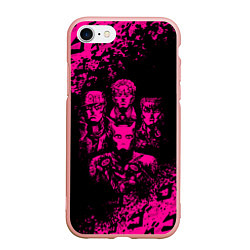 Чехол iPhone 7/8 матовый JOJO BIZARRE ADVENTURE ПЕРСОНАЖИ, цвет: 3D-светло-розовый