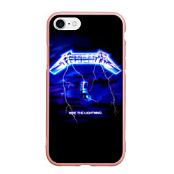 Чехол iPhone 7/8 матовый Ride the Lightning - Metallica, цвет: 3D-светло-розовый