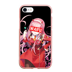 Чехол iPhone 7/8 матовый 02, ZERO TWO, DARLING IN THE FRANXX, цвет: 3D-светло-розовый