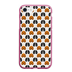 Чехол iPhone 7/8 матовый Собаки Спаниель, цвет: 3D-малиновый