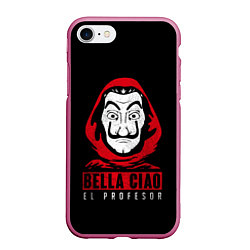 Чехол iPhone 7/8 матовый BELLA CIAO EL PROFESOR, цвет: 3D-малиновый