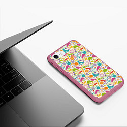 Чехол iPhone 7/8 матовый СПОРТ Здоровый Образ Жизни, цвет: 3D-малиновый — фото 2