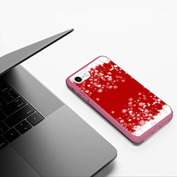 Чехол iPhone 7/8 матовый Вечный снегопад, цвет: 3D-малиновый — фото 2