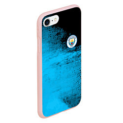 Чехол iPhone 7/8 матовый Manchester City голубая форма, цвет: 3D-светло-розовый — фото 2