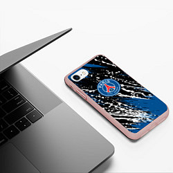 Чехол iPhone 7/8 матовый PSG футбольный клуб, цвет: 3D-светло-розовый — фото 2