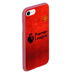 Чехол iPhone 7/8 матовый MU Manchester United MU, цвет: 3D-малиновый — фото 2