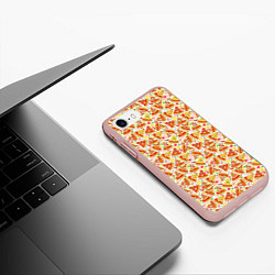 Чехол iPhone 7/8 матовый Пицца Pizza, цвет: 3D-светло-розовый — фото 2