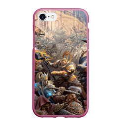 Чехол iPhone 7/8 матовый Битва Рыцарского ордена Империи, цвет: 3D-малиновый