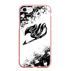 Чехол iPhone 7/8 матовый ХВОСТ ФЕИ ЧЁРНЫЙ СИМВОЛ FAIRY TAIL BLACK, цвет: 3D-светло-розовый