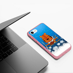 Чехол iPhone 7/8 матовый Тигр Праздничный стол, цвет: 3D-баблгам — фото 2