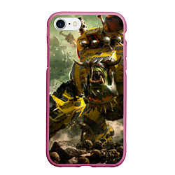 Чехол iPhone 7/8 матовый Орки в битве, цвет: 3D-малиновый