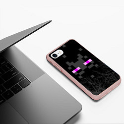 Чехол iPhone 7/8 матовый ЭНДЕРМЕН МАЙНКРАФТ MINECRAFT, цвет: 3D-светло-розовый — фото 2
