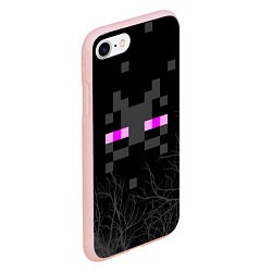 Чехол iPhone 7/8 матовый ЭНДЕРМЕН МАЙНКРАФТ MINECRAFT, цвет: 3D-светло-розовый — фото 2