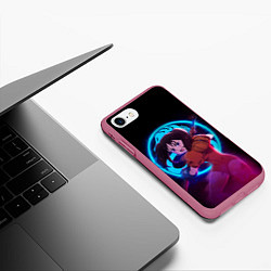 Чехол iPhone 7/8 матовый DIANE SEVEN DEADLY SINS NEON ДИАНА, цвет: 3D-малиновый — фото 2