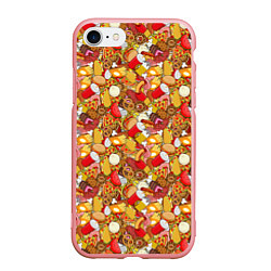 Чехол iPhone 7/8 матовый Еда Fast Food, цвет: 3D-баблгам