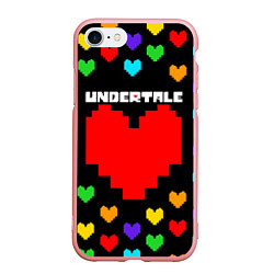 Чехол iPhone 7/8 матовый UNDERTALE HEART COLOR HEROES, цвет: 3D-баблгам