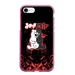 Чехол iPhone 7/8 матовый Monokuma monomi, цвет: 3D-малиновый