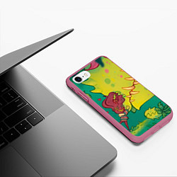Чехол iPhone 7/8 матовый Милая Плантера, цвет: 3D-малиновый — фото 2