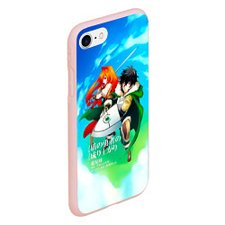 Чехол iPhone 7/8 матовый The Rising of the Shield Hero - Наофуми и Рафталия, цвет: 3D-светло-розовый — фото 2