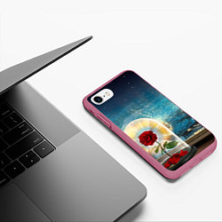Чехол iPhone 7/8 матовый Роза в Колбе, цвет: 3D-малиновый — фото 2