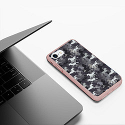 Чехол iPhone 7/8 матовый Табун Лошадей, цвет: 3D-светло-розовый — фото 2