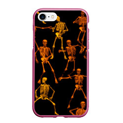 Чехол iPhone 7/8 матовый Гибкие кости, цвет: 3D-малиновый
