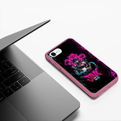 Чехол iPhone 7/8 матовый JINX ARCANE LEAGUE OF LEGENDS, КРАСКИ, цвет: 3D-малиновый — фото 2