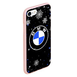 Чехол iPhone 7/8 матовый НОВОГОДНИЙ БМВ НОВЫЙ ГОД BMW, цвет: 3D-светло-розовый — фото 2
