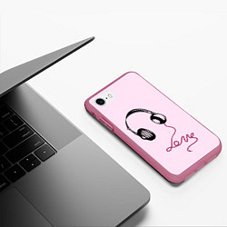 Чехол iPhone 7/8 матовый Музыка любви, цвет: 3D-малиновый — фото 2