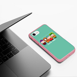 Чехол iPhone 7/8 матовый South Park - Южный парк Кенни, Кайл, Эрик и Стэн, цвет: 3D-баблгам — фото 2